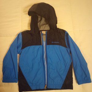 Two tone blue rain jacket